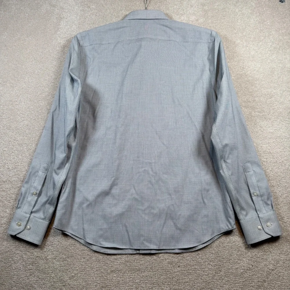 NEW Banana Republic Untucked Shirt Mens Medium Non-Iron Micro-Grid Button Down